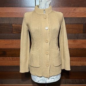 Vintage 70s Kmart Fashion Long Sleeve Ribbed Knit Cardigan Sweater
